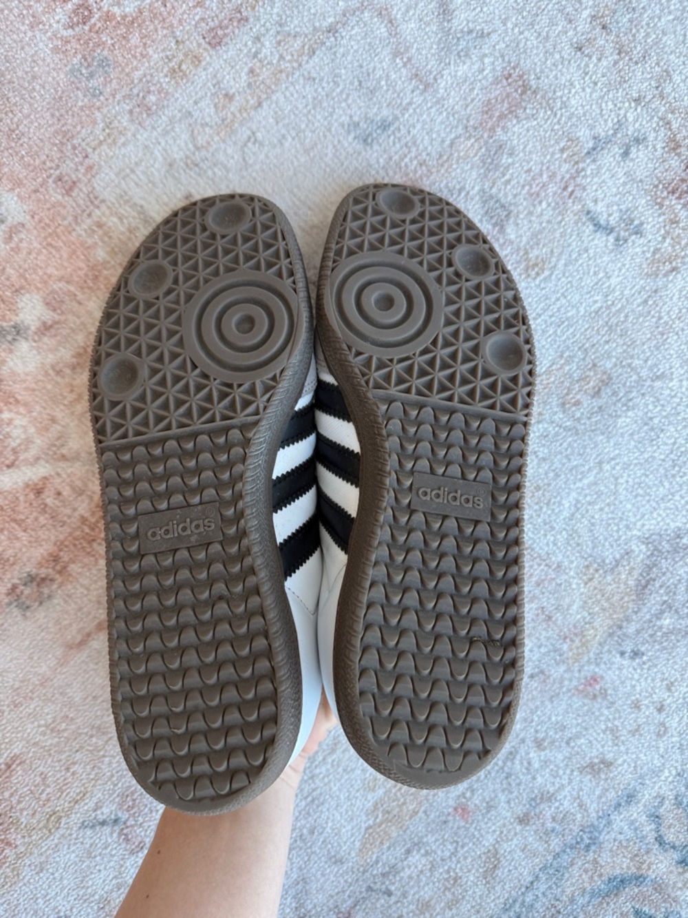 Adidas Samba White Sneakers with Black Stripes and Gray Suede Toe - Picture 6 of 7